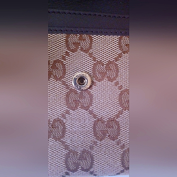 GUCCI GUCCISIMA AUTHENTIC SIGNATURE MONOGRAM CANVAS LEATHER WALLET  EUC - Picture 12 of 16